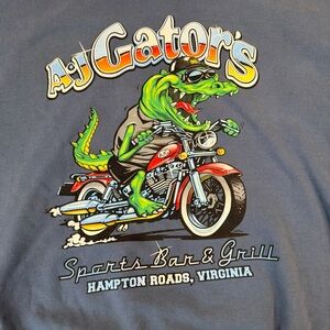 AJ Gators Sports Bar Hoodie 2XL Blue Graphic Hampton Roads VA